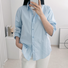 Lamir 女款牛津棉素色基本款長袖襯衫