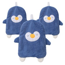 Woni's 擦手巾 企鵝, 3個, 藍色