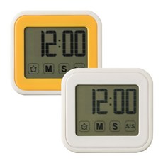 FLaITO 浴室用吸附式數字防水碼錶組 2入, 黃色, 白色