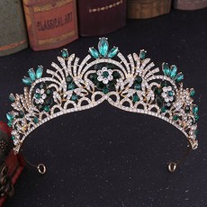 Estella 自助婚紗頭飾 花朵頭冠 cmc204, 1個, 綠色