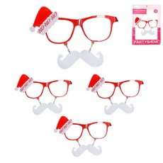 PARTYSHOW 呵呵鬍子眼鏡, 混合顏色, 4個