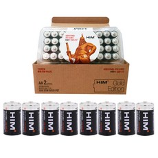 HIM 알카라인 건전지 AA 40p + 망간 D 8p, 48개, 1개입
