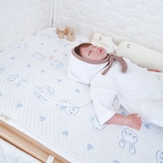 아이레빗 유아용 아이스론 양면 쿨매트 이케아 호환, 블루토끼, 1개
