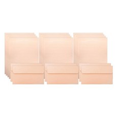 Tooyoung Design 彩虹粉彩信紙信封組 - 杏桃色 (信紙12入+信封6入), 1組, 杏