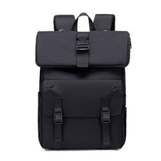 JH Company 折疊扣式大容量後背包, 黑色