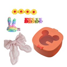 幼兒款可愛小熊髮夾 4種+迷你收納盒組