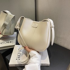Aurne 日常皮革斜背迷你包, 象牙白