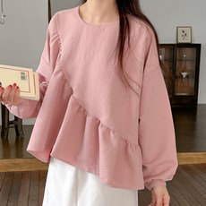 BONBONSTORY 斜裁抓皺孕婦上衣