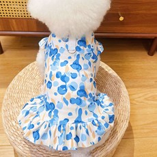 Artipet 狗狗柔軟彈性圖案牽引裙, 藍色, 1個