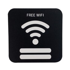 黏貼式WiFi告示牌組 黑色, 1套, FREE WIFI