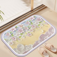 위더홈 파스텔 버터 크림 플라워 뽀송매트, 라일락, 1개