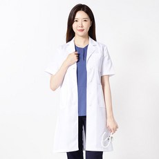 세경 여성용 고급 반팔 의사가운