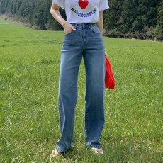 NEEDSOME 女款 Summer Together 半寬版牛仔褲