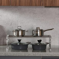 K-Living Prime 可調節高度與寬度廚房層架, 1個, 透明