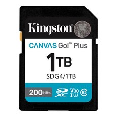 Kingston 金士頓 Canvas Go! Plus 200MB/s SD SDG4/1TB 記憶卡 大卡, 1個, 1TB