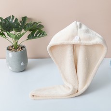 지엔 극세사 드라이 헤어타올 63 x 23 cm, 크림, 1개