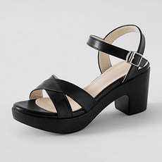 ChakanShoes 女款Minute交叉帶高跟涼鞋, 235, 黑色