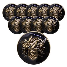 동대문단추왕 바이킹 단추 15mm, 블랙G, 10개