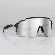 가빈 스타일호른 빅사이즈 스포츠 선글라스 G106 + 도수클립 세트, C04 블랙 실버미러렌즈(선글라스), 랜덤발송(실리콘링), 1세트