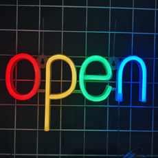 새로그린 OPEN USB 건전지 LED 네온사인, 무지개