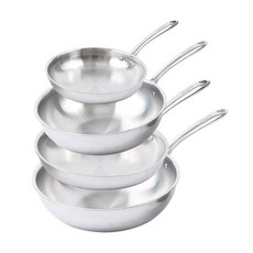 Living CODI 電磁爐適用3層不鏽鋼鍋具 4入組, 單色, 平底鍋20cm+26cm+平底炒鍋26cm+28cm