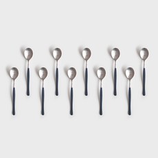 니코트 국내산 Satin 컬러 티스푼, 블루블랙, 10개