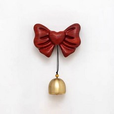 Paradaiso PDS家居裝飾 立體蝴蝶結設計木質壁飾門鈴, 紅色
