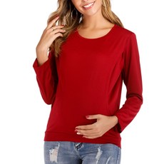 圓領長袖哺乳上衣