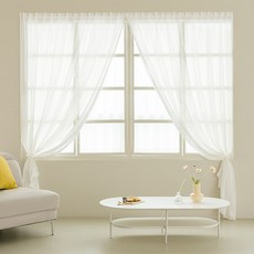 The Zari 黏貼式閃亮直立雪紡窗簾, 閃耀白