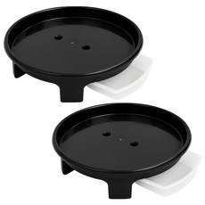 sixfarmers 堅固優質抽屜式接水盤型圓形花盆底盤, 2個, 黑色 3號