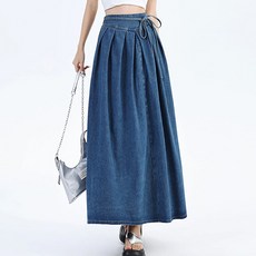 퀸이즈 여성용 빅사이즈 허리스트링 심플 스커트