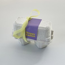 Tina Picnic 復活節雙格雞蛋包裝組(檸檬色緞帶-淡紫色貼紙)20入, 20套, 檸檬色(緞帶), 淡紫色(貼紙)