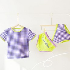 ZYZ 男童格紋內搭T恤+2條內褲+小袋