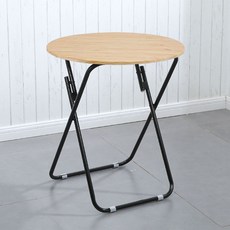 가구느낌 나인 접이식 테이블 원형 600, 네추럴블랙