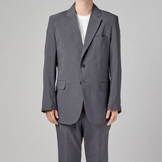 Caponel 男士亞麻日常翻蓋口袋雙釦外套 + 長褲西裝套裝 CU3003