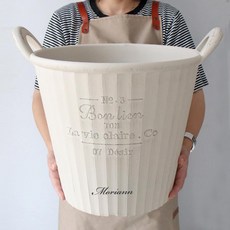 MORIANN Bon lien 把手 復古 圓形 塑膠盆 3834, 1組, 米色