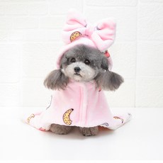 寵物水果刷毛浴袍 PK056, 粉色的