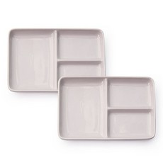 PRELUDE Creamy系列3格餐盤 獨立粉紅色 2個