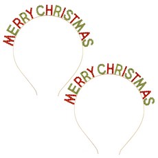 joyparty 金屬聖誕節髮箍, 2個, 紅綠色