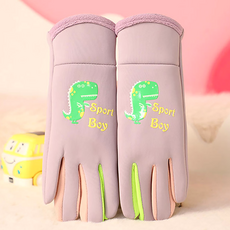 비단길 아동용 네온디노 방한 스포츠 장갑 양손 착용 세트