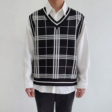 Jhstyle 男款大格紋針織背心 MZROK441