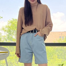 디어로라 여성용 링클 심플 오버핏 긴팔 티셔츠