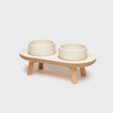 Small Stuff寵物用餐餐桌 2格組, 1套, 奶油