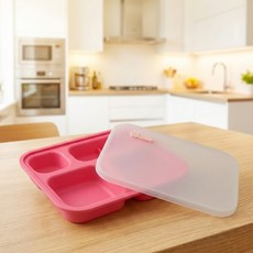 네스틱 유아용 킨더플레이트 식판 + 실리콘 커버 세트, 체리핑크, 1세트, 플레이트 + 커버