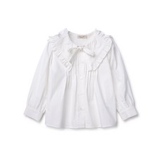 Perimitsu 女童大領荷葉邊白襯衫 P2311B357