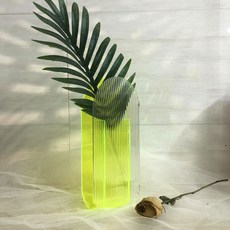 Hariko 波浪紋壓克力門花瓶, 螢光綠