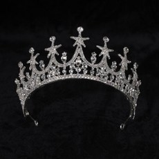 派對用品 髮飾 婚禮 星星皇冠, 銀色, 1個