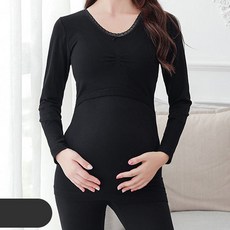 LUNA GLAM 孕婦上下身長袖蕾絲睡衣套裝 vkc185