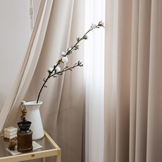 메종텍스타일 도톰한 촤르르 쉬폰 커튼 + 저소음 고급 레일 세트 특대형