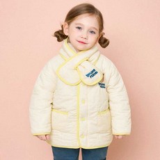 mollimelli 孩童圍巾+小熊圖案絎縫外套